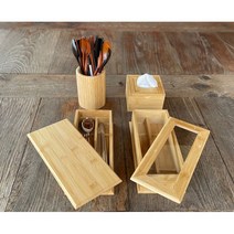 테이블 대나무수저통 업소용 수저통 사각 나무 원목 식당 수저보관함, 대나무원형수저통