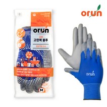 오런 작업용 PU 코팅장갑 고탄력블루, 고탄력블루(M), 1개
