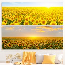 [당일발송!] 황금빛 재물운 해바라기 와이드 그림 프리미엄 캔버스액자 복들어오는 풍수그림 개업선물 부모님선물 집들이 축하선물 부자인테리어, 17. 와이드 새벽녘 해바라기 밭