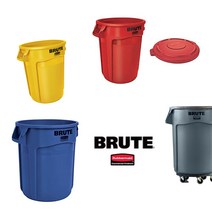 러버메이드 벤티드 브루트 원형 컨테이너 BRUTE 휴지통 다용도 정리함 원두보관 사료통, 빨강(뚜껑O), 121L, 1개