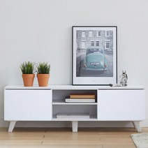 파란들 돌체 미니 거실장 1200 도어형, 우드 화이트