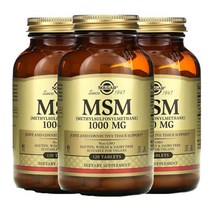 솔가 MSM 식이 유기 유황 1000mg 120 타블렛 3통