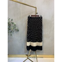 (당일발송)땃땃 도트 벨벳 플리츠 스커트 2color