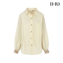 JJ지고트 JJ.ro 레터링 밴드 배색 블라우스 GL3A0BLJ4