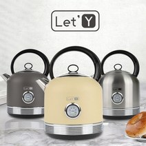 레티 레트로 2.5L 대용량 전기 무선주전자 K026FT 전기포트, 실버(스테인리스)