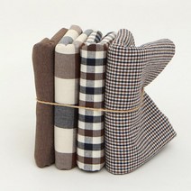 굿팡패브릭 면 20수 선염 체크 네이비브라운 4종 (8205055), 1mm체크