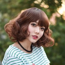 단발 웨이브컬 여자가발 통가발 추천 롤리팝, 통가발 롤리팝 LK3936, 2내츄럴블랙