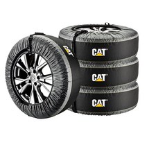 Cat 타이어 커버 계절별 스페어 토트 겨울용 휠 백 4개 쉬운 운반을 위한 손잡이 55.9cm(22인치)에서 78.7cm(31인치) 타이어에 적합 블랙 2404001814