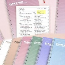 플랜비 트윈링 하드 커버 노트 캠퍼스 대학생 필기 제본기 스프링 뭉구 오피스 다이어리, 그리드 코넬가이드 헤리티지블루