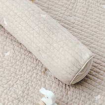 돗투돗X마롤로뜨 아기 바디필로우 100수 누빔 자수 죽부인 베개 롱쿠션 애착베개, 베이지덕