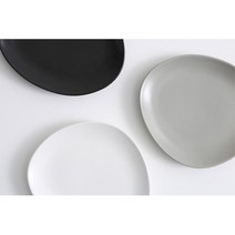 특이한 무광 플레이팅 중형 브런치접시 디너접시 선물, 화이트