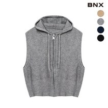 [BNX] 여성 스트링 후드 니트 베스트
