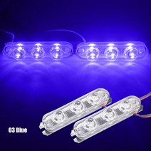 중장비 안전등 경고등 사고방지 3LED 스트로브 경찰 빛 12V 8W 자동차 트럭 오토바이 깜박이 비상 후면 테, 01 파란