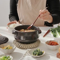 온도 핸드메이드 1인용 도자기 뚝배기, 소