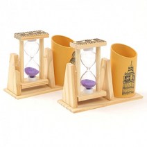 모래시계 펜꽂이 2p세트 퍼플 연필 볼펜통, 상세페이지 참조