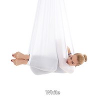 플라잉요가해먹 가정용 해먹 요가 천 공중 요가 해먹 플라잉 스윙 탄성 5 미터 전체 액세서리 세트 대한 최, 06 white_03 L