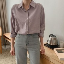 옷자락 여자 무지면남방 캐쥬얼 프레피룩 단정한 가을 셔츠