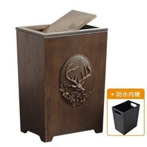 인테리어 휴지통 엔틱 쓰레기통 뚜껑이 달린 월넛 우드 이중층 주방 방수 내부 양동이 북유럽 장식 가정, 3.C