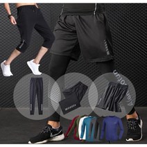 남자 7부 트레이닝바지 쿨 아이스 냉감 남성 반바지 9부바지 런닝 헬스 운동복 티