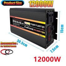 차박 캠핑 8000 10000W LCD 디스플레이 태양광 인버터 12V 24V 48V 에서 110V 220V 순수 사인파 전압 변압기 자동차 충전 변환기, 12000w, 220V(210-230V)50HZ + CHINA