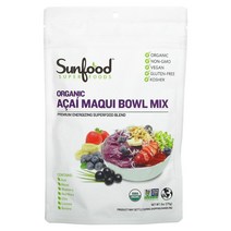 Sunfood 슈퍼 푸드 아사이 마퀴 볼 믹스 170g(6oz)마키베리 파우더 동결건조 마퀴베리 썬푸드 허브 안토시아닌, 상품