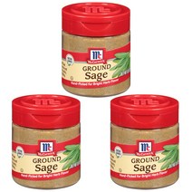McCormick Ground Sage 맥코믹 그라운드 세이지 허브 향신료 분말 가루 시즈닝 0.6oz(17g) 3팩, 1개