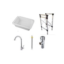 간이 캠핑 접이식 세면대 이동식 싱크대 차박 개수대, 소형개수대+스탠드+수전 + 1개