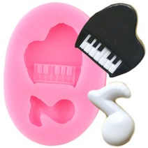 3D 피아노 음표 실리콘 곰팡이 먹고 토퍼 퐁당 케이크 장식 도구 캔디 폴리머 클레이 초콜릿 Gumpaste Moulds, 단일, 1개, 단일