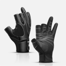 (해룡피싱) 낚시 장갑 3컷 피싱글러브 가죽장갑 2컬러 바다 민물 루어, 블랙