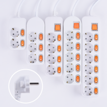 신세대 국산 과부화 차단 3000W 16A 스위치 멀티탭 개별 접지 절전 멀티 콘센트 코드, 6구, 5호
