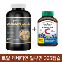로얄 캐네디언 알부민 골드 1700mg 365캡슐 +자미에슨 비타민C 120캡슐 캐나다, 1개, 365정+비타민C120정