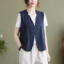 빅사이즈여성조끼VE105 브이넥조끼 큰옷가게쿠쿠디몰