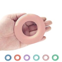 RTXSPORTS 실리콘 도넛악력기 무소음 악력 근력 손가락운동 그립형 악력기, 1단계:연핑크