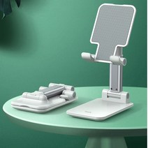 스마트 태블릿 핸드폰 스마트거치대 핸드폰거치대 휴대폰거치대 스마트폰거치대 태블릿거치대 탁상형거치대 휴대용거치대, 1개, 화이트