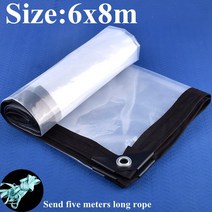 PE 필름 타포린 식물 연못 방수포 타포린시트 그라운드시트 0.13mm 투명, 6x8m