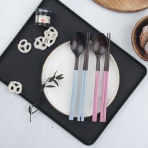 키친스타일 천연 옻칠 투톤 수저세트 (숟가락+젓가락 1벌세트) 2type, 모던(크림), 1세트