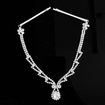 머리장식 웨딩헤어코사지 한복머리장식 보헤미아 크리스탈 이마 웨딩 신부 헤어 체인 머리 장식 여성 라인