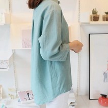 아이맘스타일 린넨 7부 셔츠 기본남방 블라우스 마 100% 남방