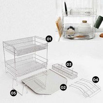 셀러허브(잡화) [감성하우스] 스텐드형 도마 걸이 2단식 식기 건조대 그릇 정리, 선택완료