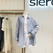 [시에로] 자수포인트 스트라이프 린넨 루즈핏셔츠 SF3SHF202 (P001043636)