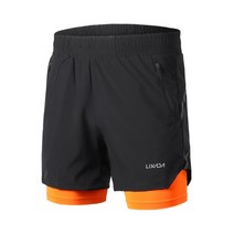 Lixada 남성용 2-in-1 러닝 스포츠 반바지 빠른 건조 통기성 체육관 훈련 운동 조깅 사이클링 반바지 긴 라이너 포함