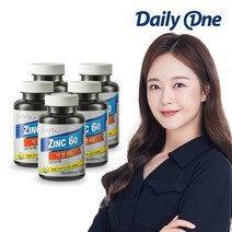 데일리원 아연 60 글루콘산 영양제 대용량 5통, 없음