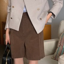 베러리 골덴반바지 코듀로이 핀턱 4부 버뮤다 팬츠 4col