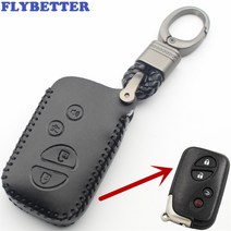 FLYBETTER-렉서스 LX470/GS450h/IS350/SC430/LS460/ES350 L628 용 가죽 4 버튼 키리스 엔트리 스마트 키 케이스 커버, 01 Black