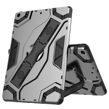 아이패드 프로 에어 미니9 8 7 6 5 4 3 2 1세대 킥스탠드 핸드스트랩 하드 범퍼 태블릿 케이스, stc079 실버