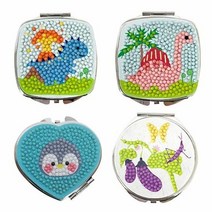민화 블링블링 보석십자수 비즈 거울 만들기 DIY 재료, 색상:원형-초충도오이, 단품