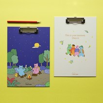 데일리라이크 메뉴판 고정 보드판 메모패드 인강 필기 젤리 베어 A4 클립보드 01-02, 02 Storybook