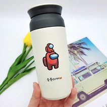 텀블러제작 이름각인 보냉물통 어몽어스 보냉텀블러, UP핑크