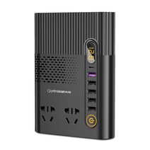 차량용 인버터 220V 12V / 24V 겸용 200W 멀티콘센트, 블랙