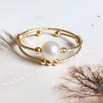 진주반지 천연 진주 반지 수제 골드 채워진 생일 선물 여성을 위한 Boho Anillos Mujer Bague Femme 주얼